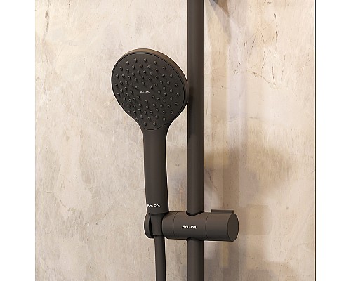 Комплект душевого уголка с душевой системой и аксессуарами AM.PM Gem 90x90 WK90EN профиль Черный матовый стекло прозрачное