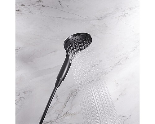 Комплект душевого уголка с душевой системой и аксессуарами AM.PM Gem 90x90 WK90EN профиль Черный матовый стекло прозрачное