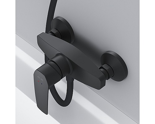 Комплект душевого уголка с душевой системой и аксессуарами AM.PM Gem 90x90 WK90EN профиль Черный матовый стекло прозрачное