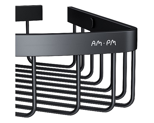 Комплект душевого уголка с душевой системой и аксессуарами AM.PM Gem 90x90 WK90EN профиль Черный матовый стекло прозрачное