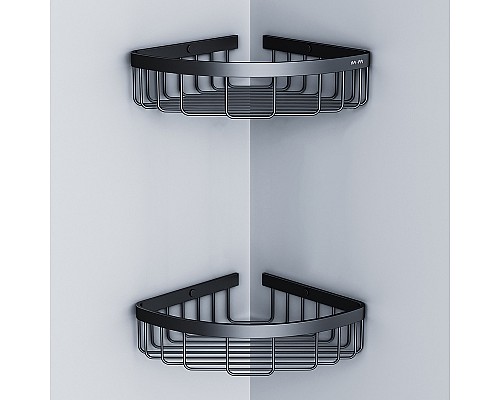 Комплект душевого уголка с душевой системой и аксессуарами AM.PM Gem 90x90 WK90EN профиль Черный матовый стекло прозрачное