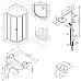 Комплект душевого уголка с душевой системой и аксессуарами AM.PM Gem 90x90 WK90EN профиль Черный матовый стекло прозрачное