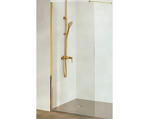 Душевая перегородка RGW Walk In WA-002G 120 35100212-16 профиль Золото брашированное стекло прозрачное
