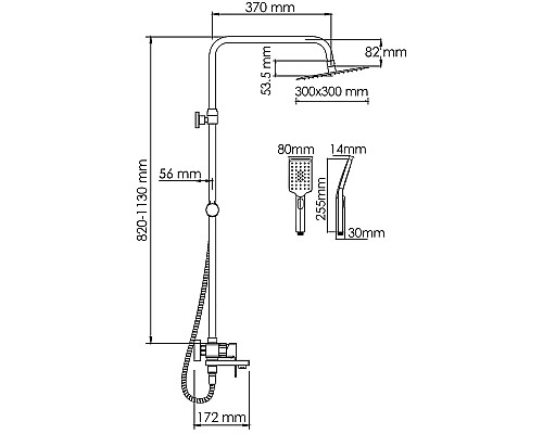Душевая система WasserKRAFT A177.118.126.010.CH Хром