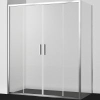 Душевой уголок WasserKRAFT Lippe 160x90 профиль Серебристый стекло прозрачное