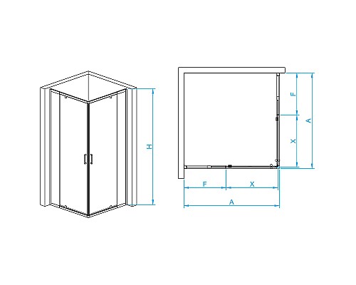 Душевой уголок RGW Passage PA-038B 80x80 350803888-14 профиль Черный стекло прозрачное