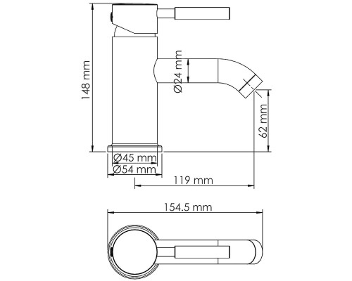Смеситель для раковины WasserKRAFT Wern 4205 Никель