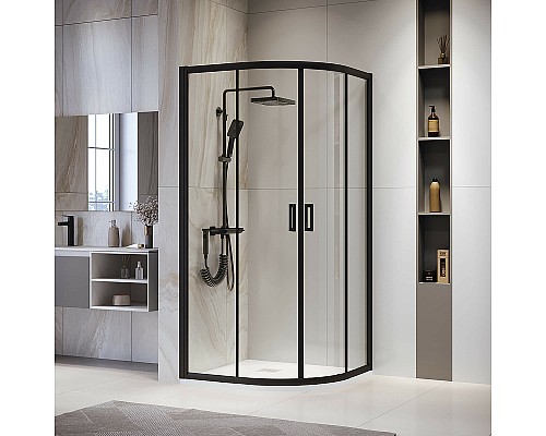 Душевой уголок RGW Passage PA-52B 100x100 03085200-14 профиль Черный стекло прозрачное