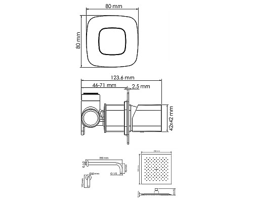 Душевая система WasserKRAFT Saale A9551.146.254 Белая матовая