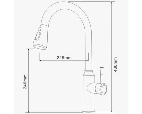 Смеситель для кухни D-Lin H155315-T Сатин