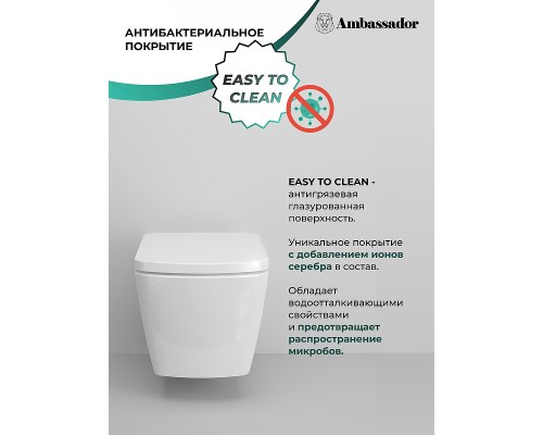 Унитаз Ambassador Kingston 143K19003RS подвесной с сиденьем Микролифт