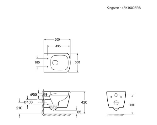 Унитаз Ambassador Kingston 143K19003RS подвесной с сиденьем Микролифт
