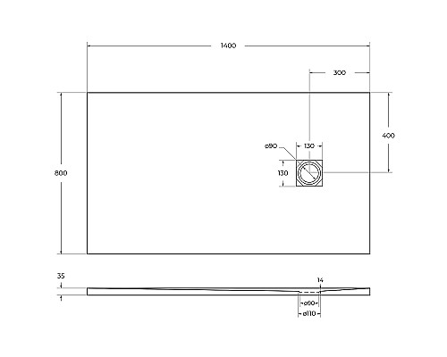 Душевой поддон из искусственного камня BelBagno Uno 140x80 TRAY-MR-UNO-AH-140/80-35-W Белый