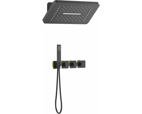 Душевая система Timo Petruma SX-5249/03SM с термостатом Черная матовая