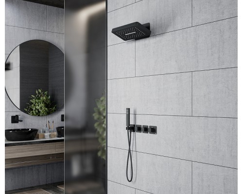 Душевая система Timo Petruma SX-5249/03SM с термостатом Черная матовая