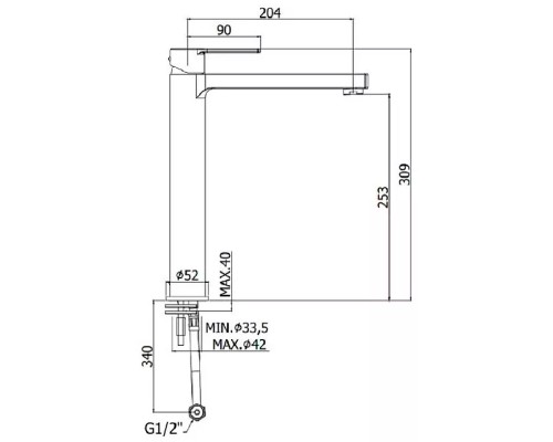 Смеситель для раковины Paffoni Ringo RIN081KNO Черный матовый