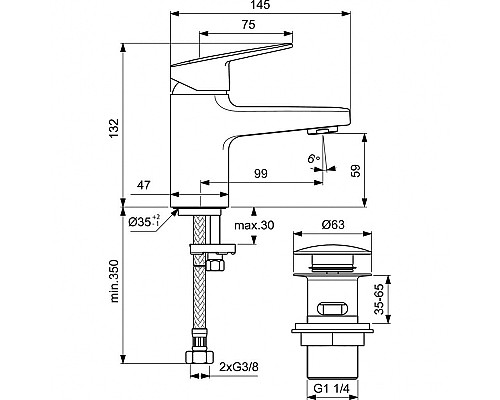 Смеситель для раковины Ideal Standard Ceraplan BD206AA Хром