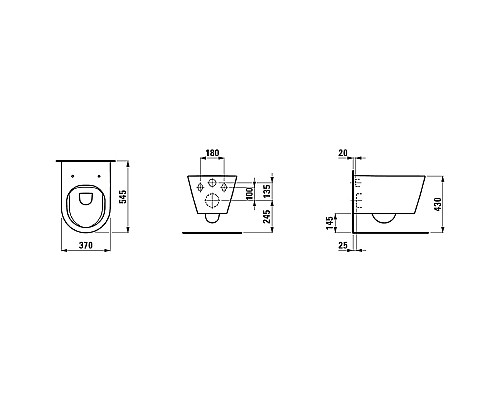 Унитаз Laufen Kartell 8.2033.7.400.000.1 подвесной без сиденья