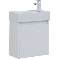 Тумба с раковиной Aquanet Nova Lite 50 302522 подвесная Белый глянец