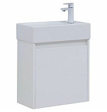 Тумба с раковиной Aquanet Nova Lite 50 302522 подвесная Белый глянец