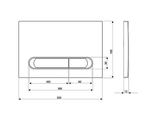 Клавиша смыва Cersanit Estetica 64110 Хром глянцевый
