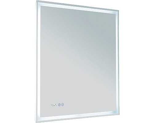 Зеркало Aquanet Оптима 70 288964 с подсветкой с сенсорным выключателем, часами и подогревом