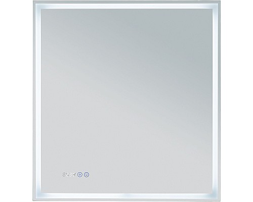 Зеркало Aquanet Оптима 70 288964 с подсветкой с сенсорным выключателем, часами и подогревом