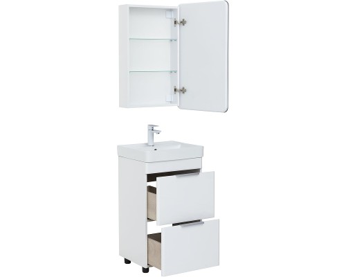 Тумба под раковину Aquanet Ирис new 50 310151 Белый глянец