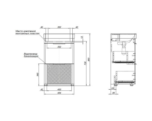 Тумба под раковину Aquanet Ирис new 50 310151 Белый глянец