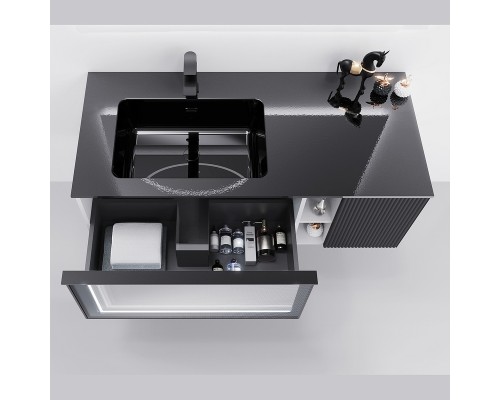 Тумба с раковиной Orans BC-9015-1200L 120 подвесная Темно-серая