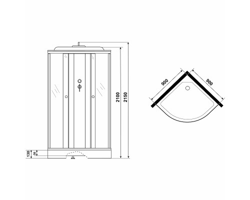 Душевая кабина Niagara Eco 90x90 E90/13/MT без гидромассажа