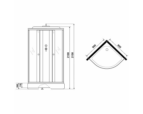 Душевая кабина Niagara Promo 90x90 P90/26/MT без гидромассажа
