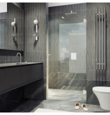 Душевая дверь Maybah Glass 705x1950 на петлях Хром глянцевый стекло прозрачное