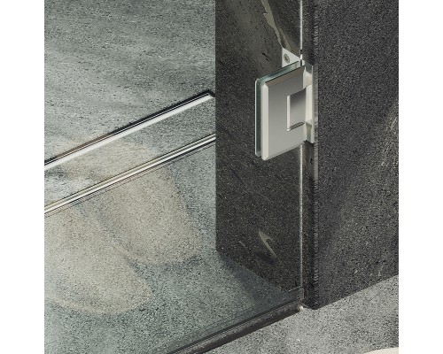 Душевая дверь Maybah Glass 705x1950 на петлях Хром глянцевый стекло прозрачное