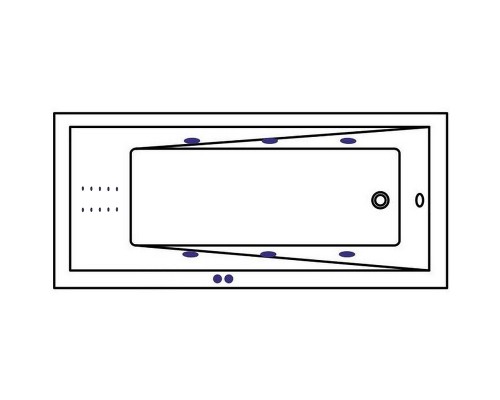 Акриловая ванна Whitecross Wave Slim 180x80 с гидромассажем