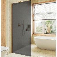 Душевая перегородка Maybah Glass 1090x1950 в широком профиле Золото стекло графитовое матовое