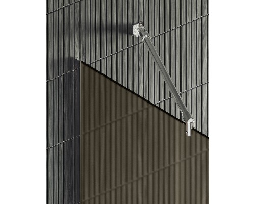 Душевая перегородка Maybah Glass 1090x1950 в узком профиле Хром матовый стекло бронзовое матовое