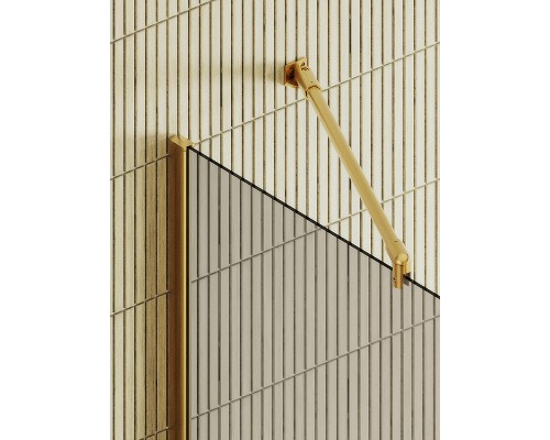Душевая перегородка Maybah Glass 1090x1950 в широком профиле Золото стекло бронзовое