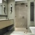Душевая дверь Maybah Glass 705x1950 на петлях Черный стекло бронзовое матовое