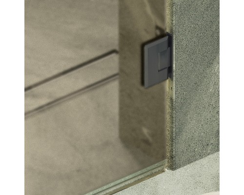 Душевая дверь Maybah Glass 705x1950 на петлях Черный стекло бронзовое матовое