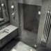 Душевая дверь Maybah Glass 705x1950 на петлях Хром глянцевый стекло графитовое матовое