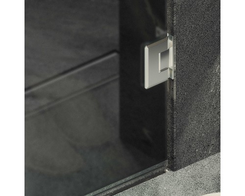 Душевая дверь Maybah Glass 705x1950 на петлях Хром глянцевый стекло графитовое матовое