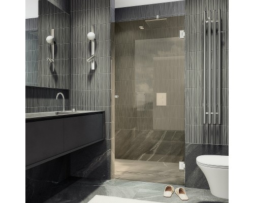 Душевая дверь Maybah Glass MGD-525-4 905x1950 на петлях Хром глянцевый стекло бронзовое