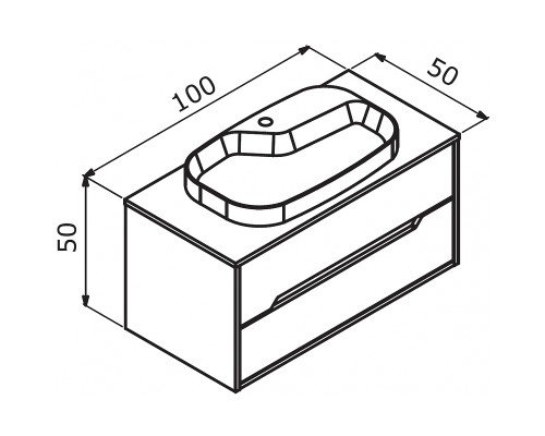 Тумба под раковину Orka Galia 100 3004162 подвесная Lidya
