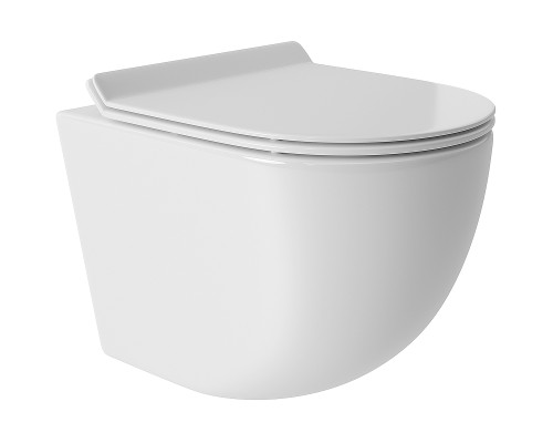 Унитаз Aqueduto Ovo OVOT0110 подвесной Белый глянцевый с сиденьем Микролифт