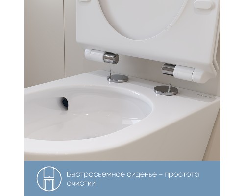 Унитаз Aqueduto Ovo OVOT0110 подвесной Белый глянцевый с сиденьем Микролифт