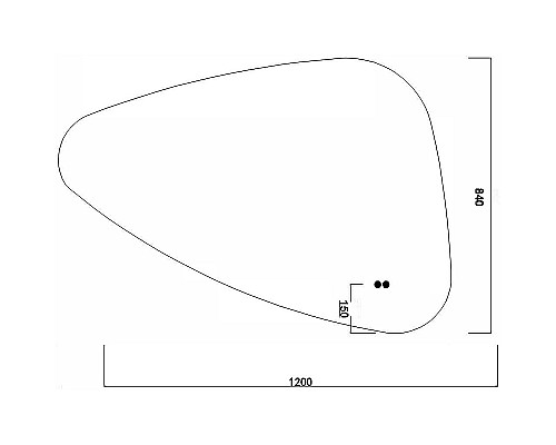 Зеркало Orans BC-4060-1200R 120 R 4060MRR с подсветкой с сенсорным выключателем и подогревом