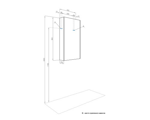 Подвесной шкаф Aquaton Либерти 40 1A280003LYC70 Дуб эльвезия