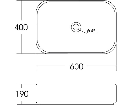 Раковина-чаша Orange 60 B03-600W Белая глянцевая