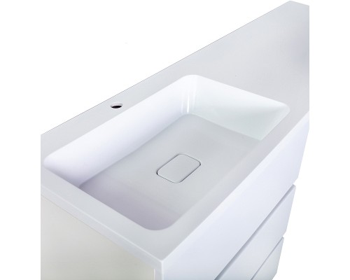 Тумба с раковиной Orange Sistema 130 L ST-70TUW+RAL Белая глянцевая